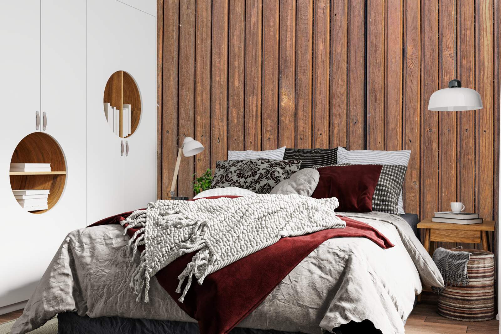 Papier peint barrière continue faite de vieilles poutres en bois