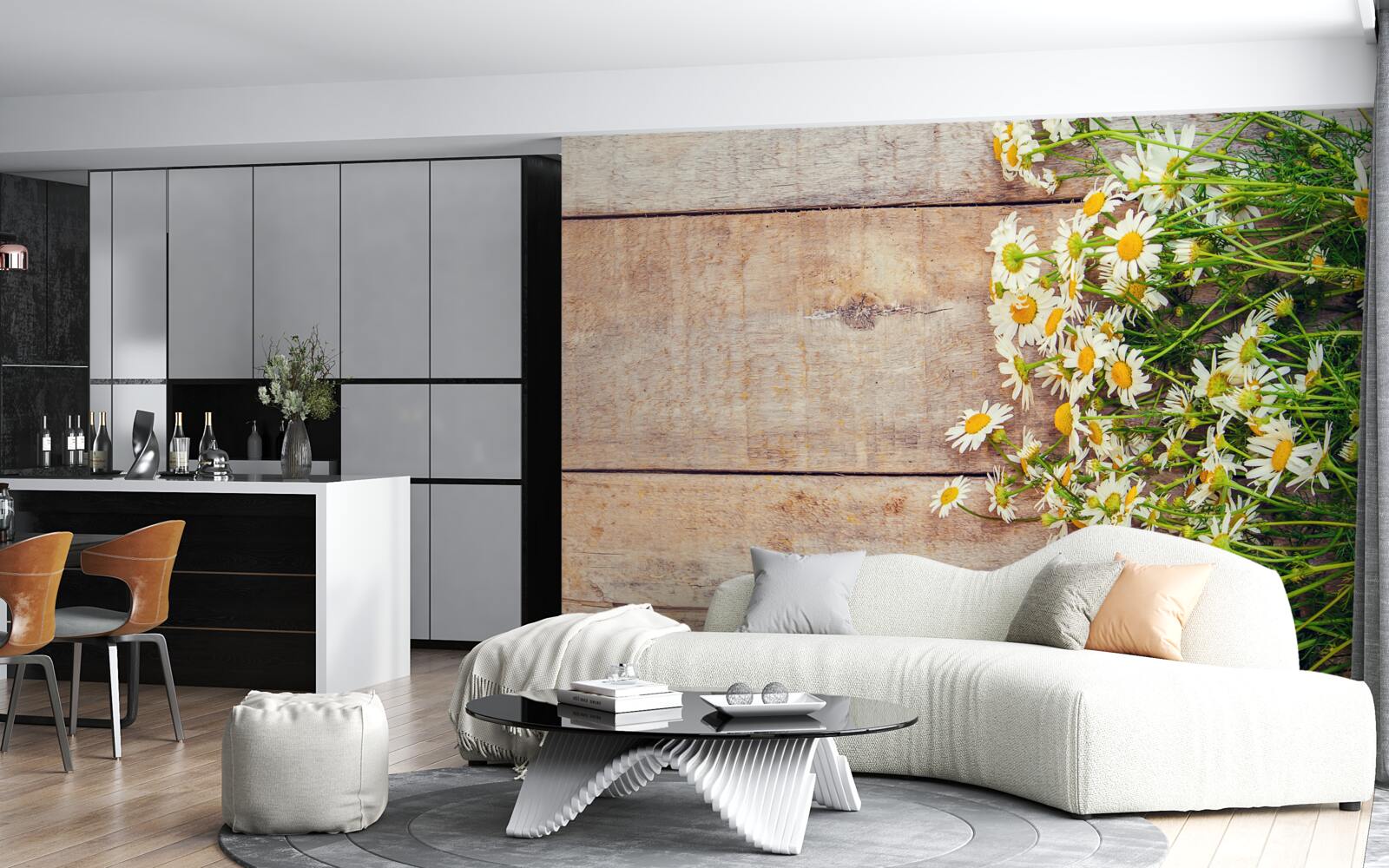 Papier peint quelques marguerites sur la piste de danse