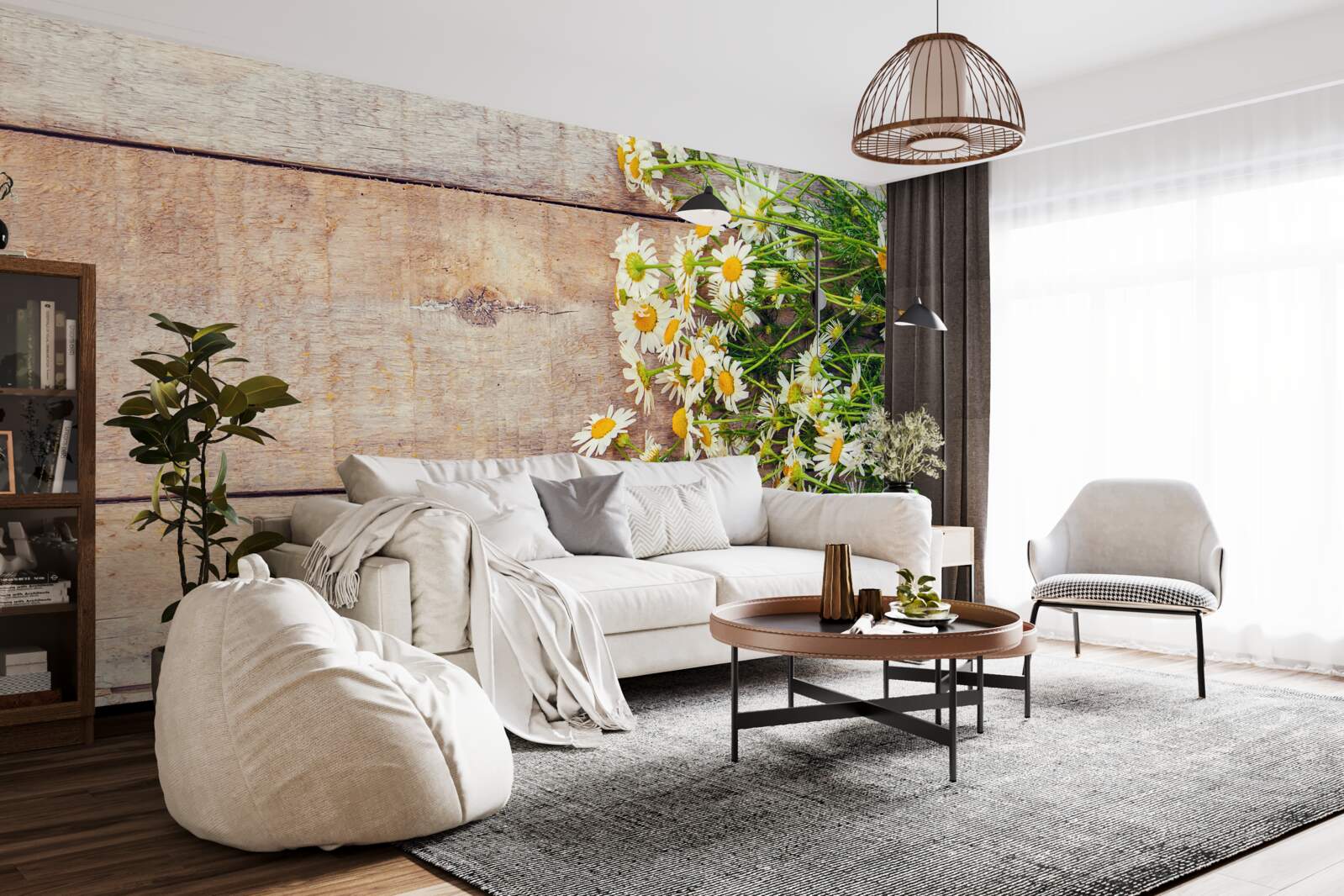 Papier peint quelques marguerites sur la piste de danse