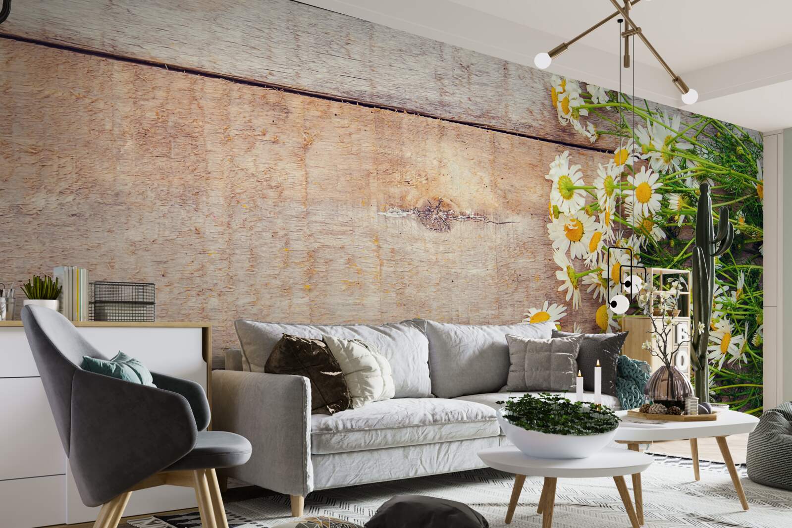 Papier peint quelques marguerites sur la piste de danse