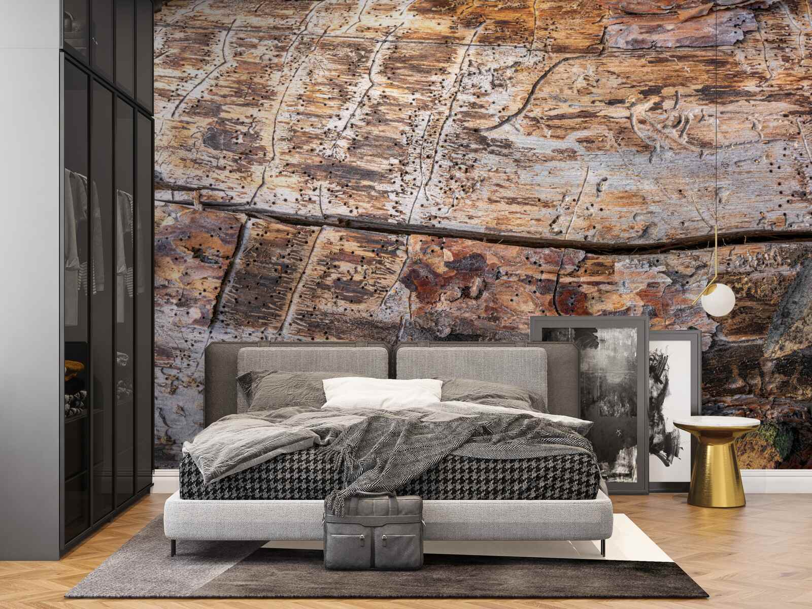 Papier peint structure du bois pourri