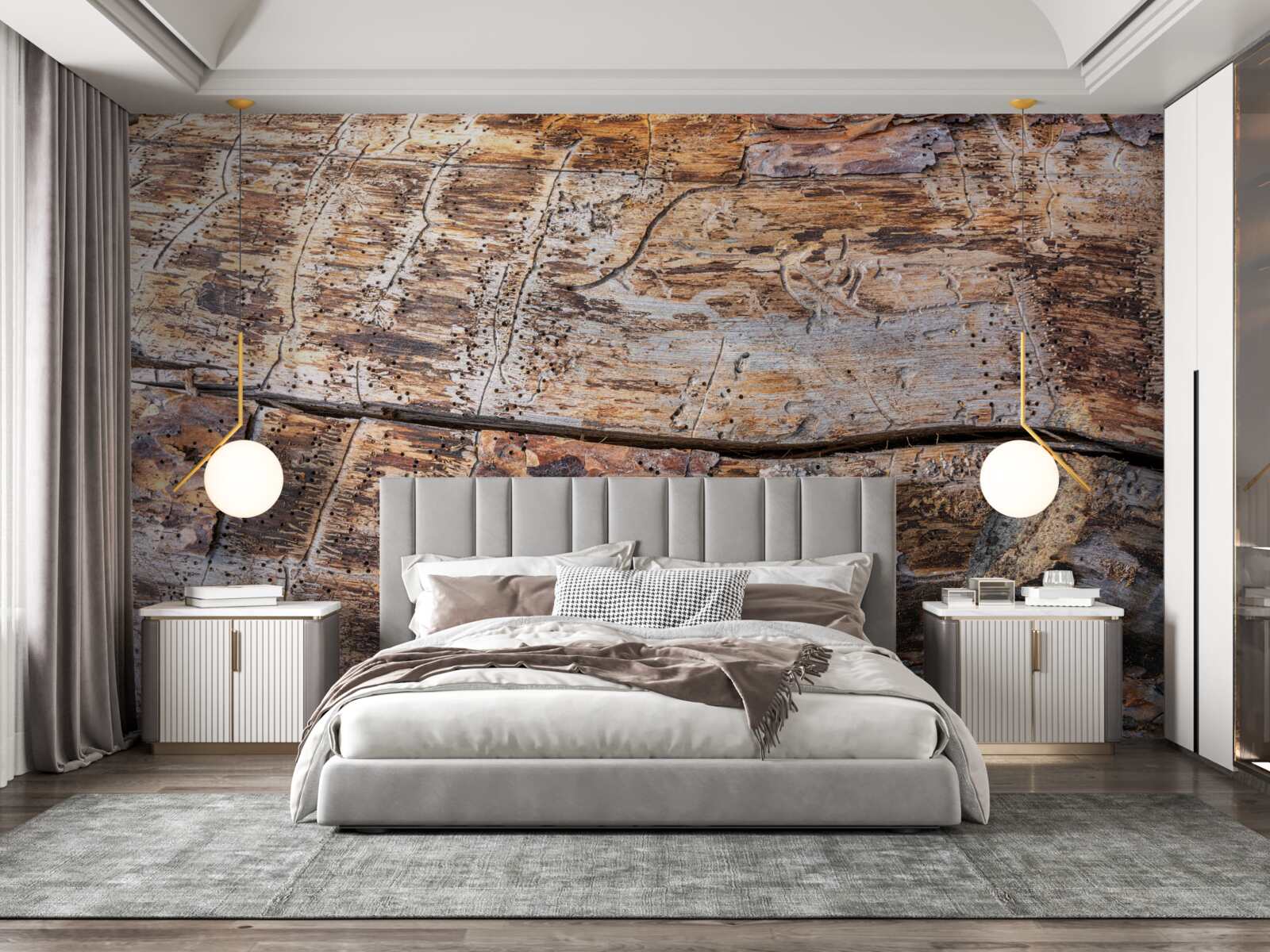 Papier peint structure du bois pourri