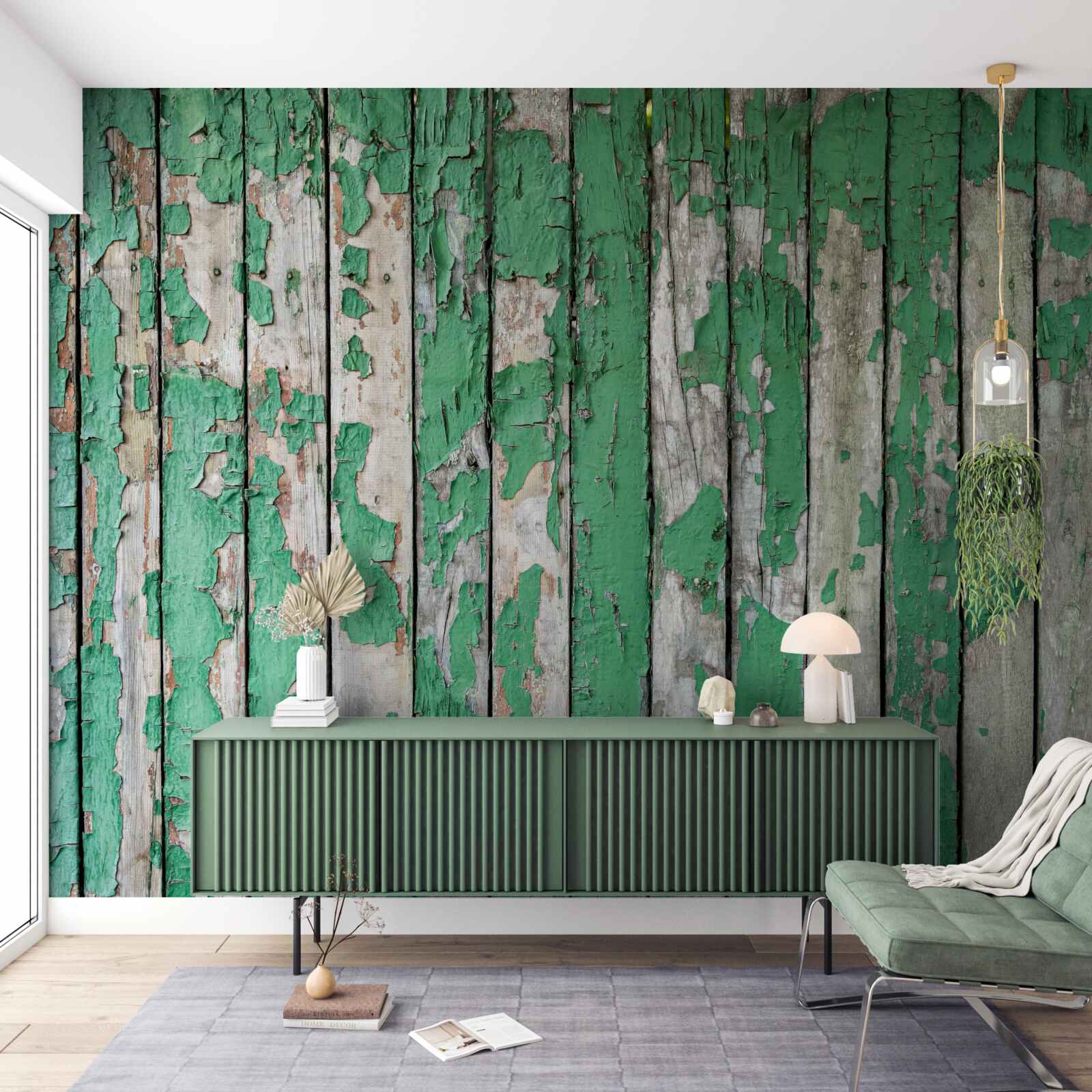 Papier peint une clôture qui a perdu son éclat vert