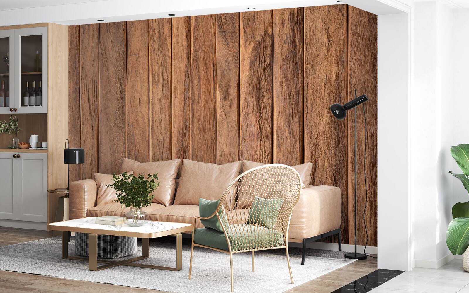 Papier peint planche de bois texturée