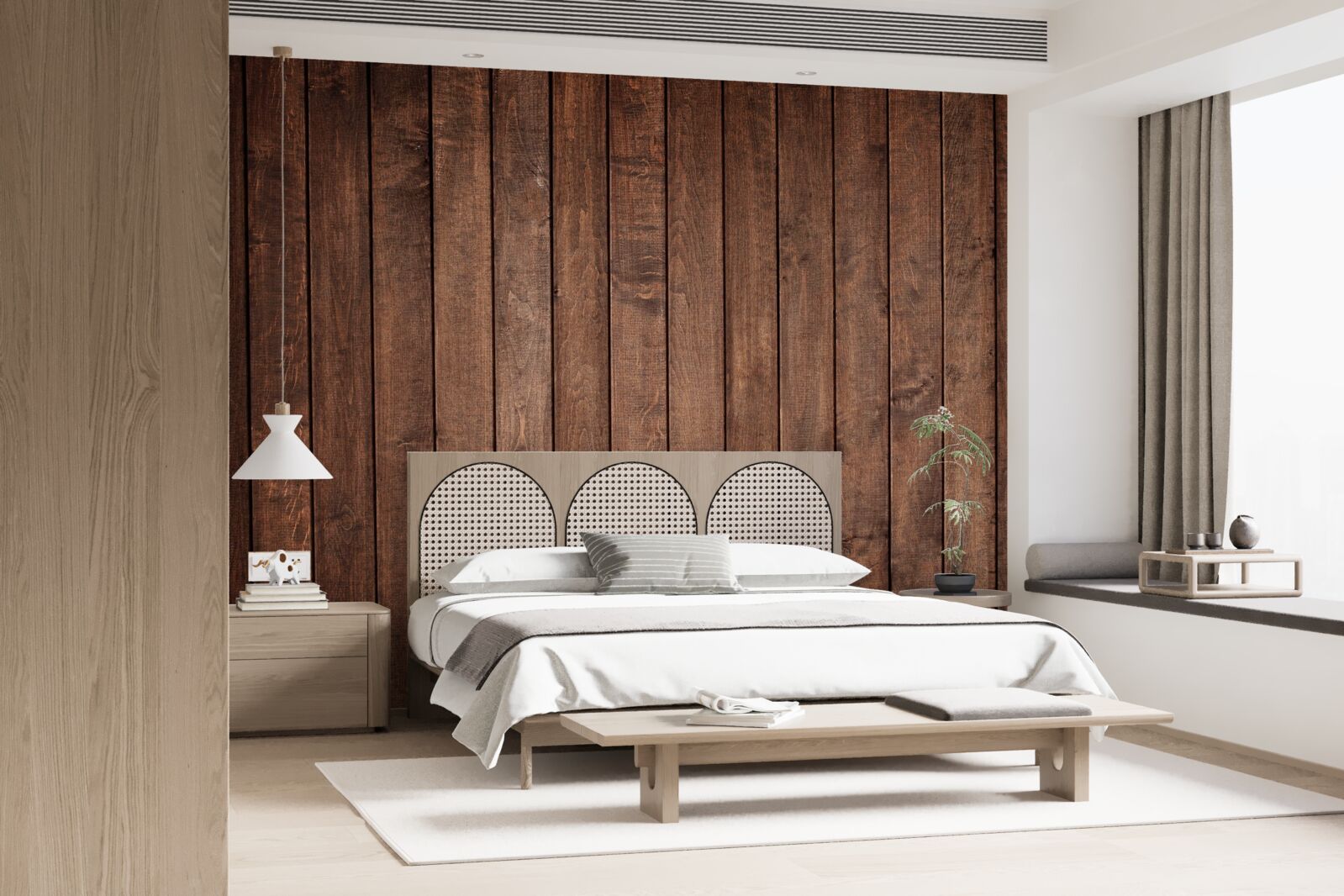 Papier peint la planche de parquet a une teinte brun foncé attrayante