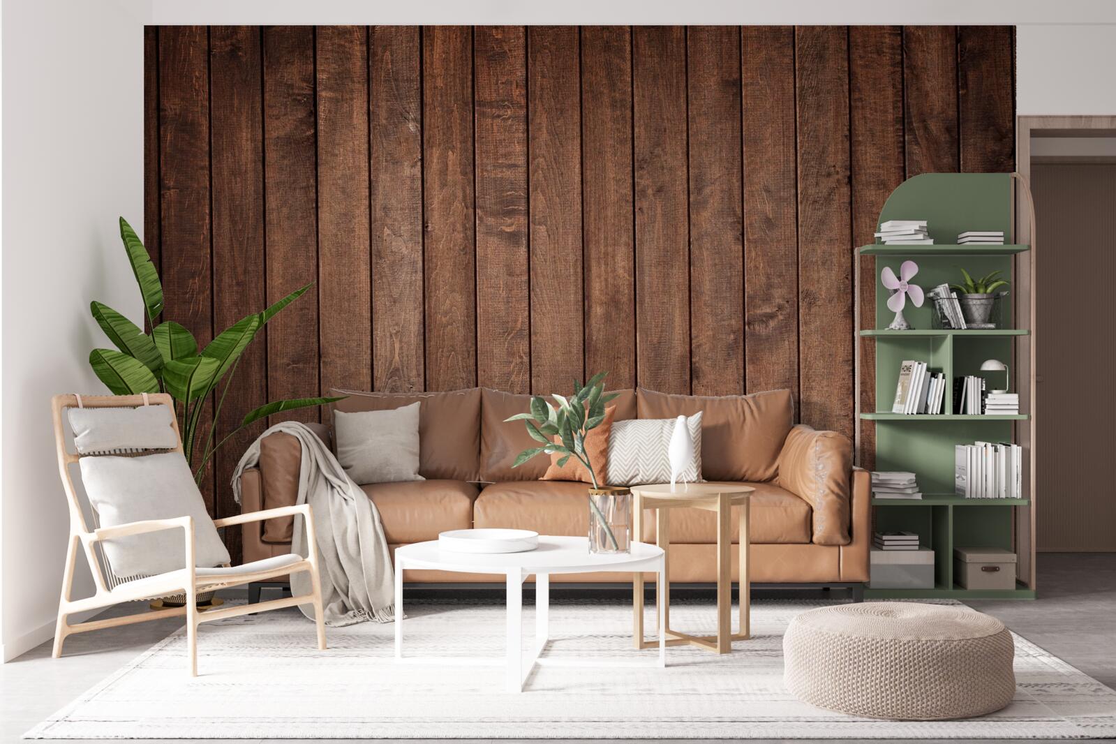 Papier peint la planche de parquet a une teinte brun foncé attrayante