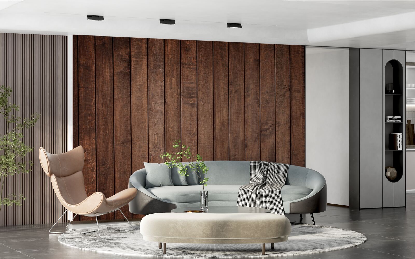 Papier peint la planche de parquet a une teinte brun foncé attrayante