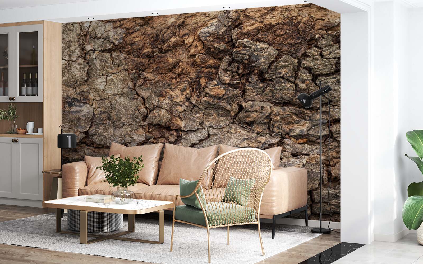 Papier peint peau de bois authentique