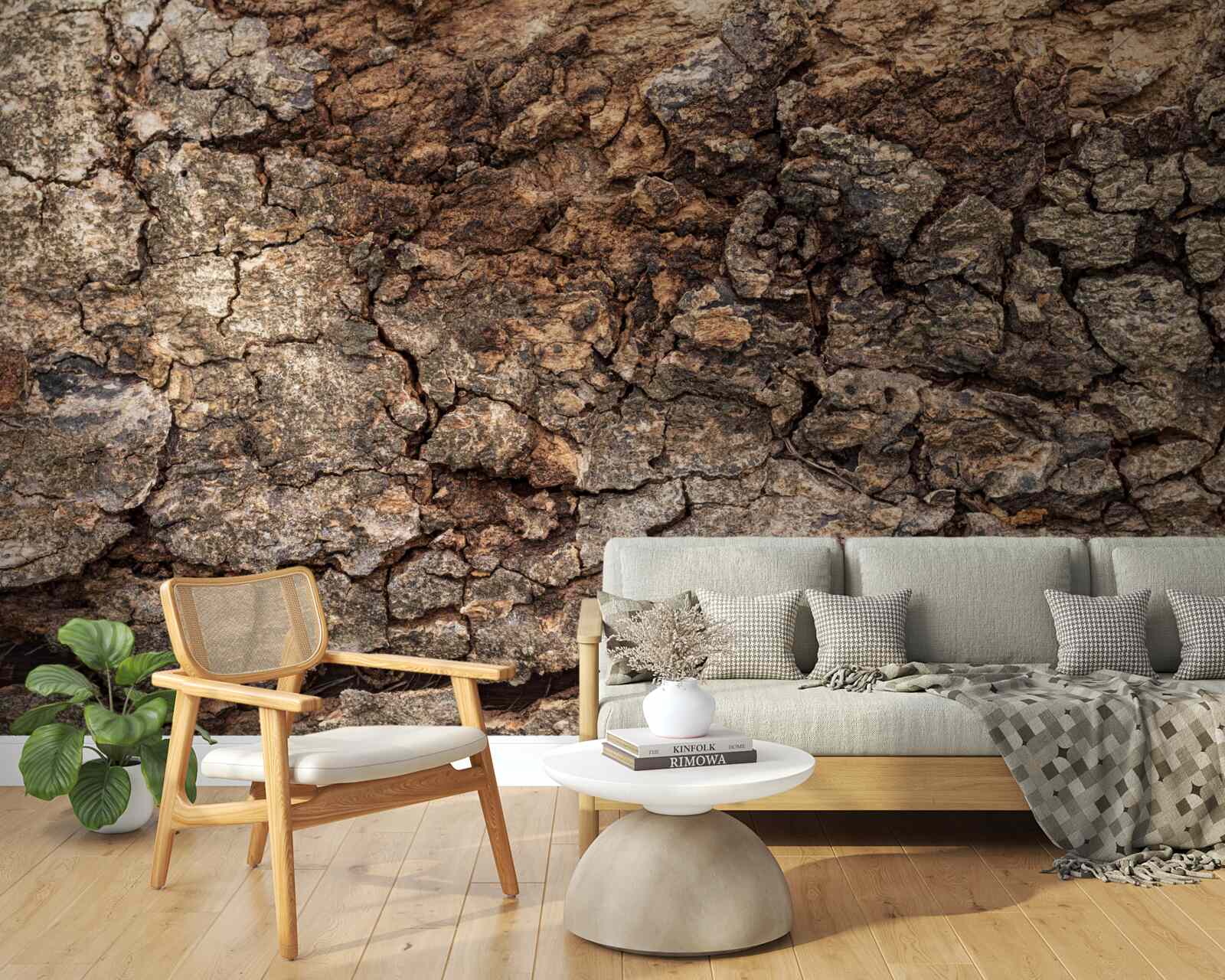 Papier peint peau de bois authentique