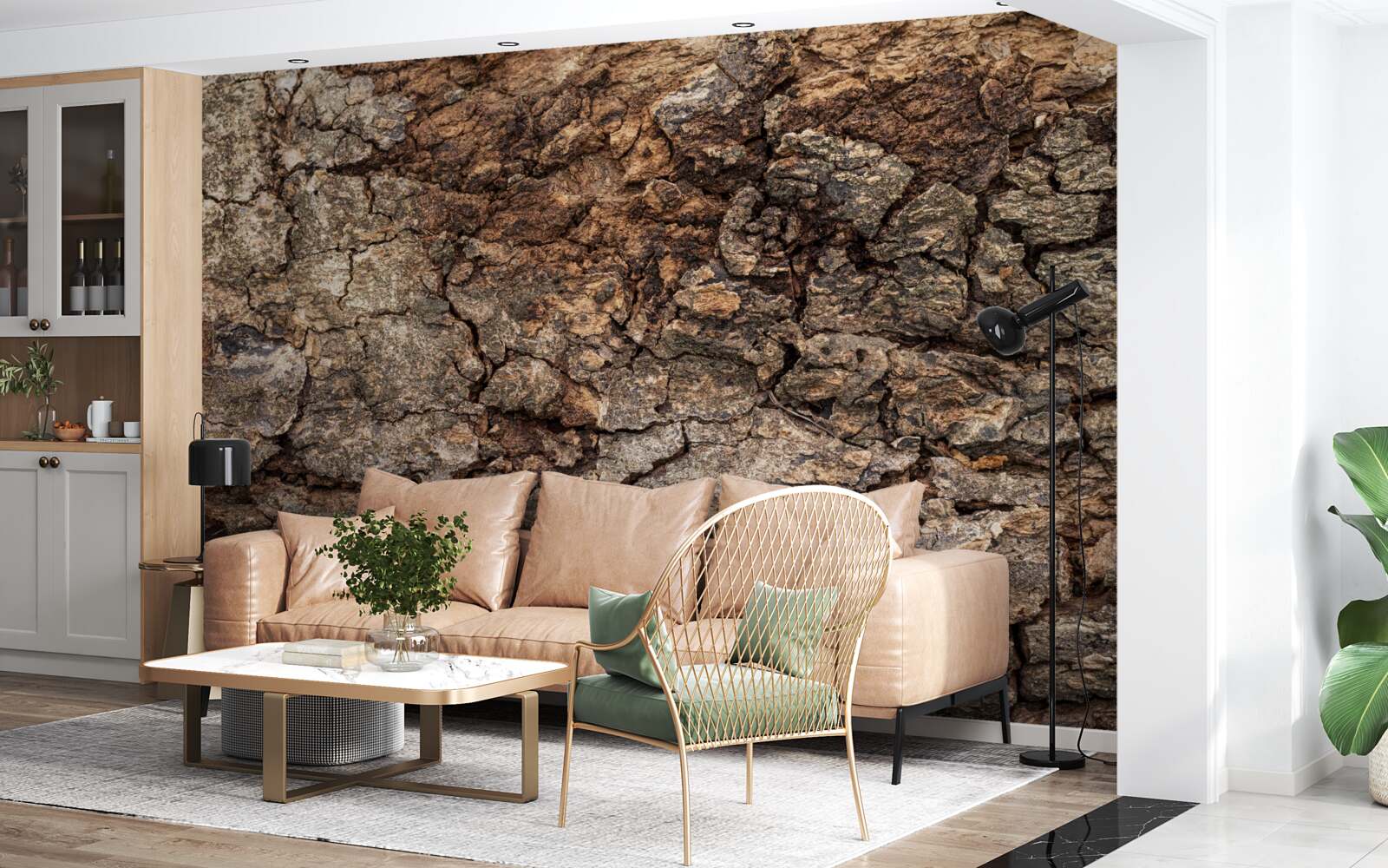 Papier peint peau de bois authentique