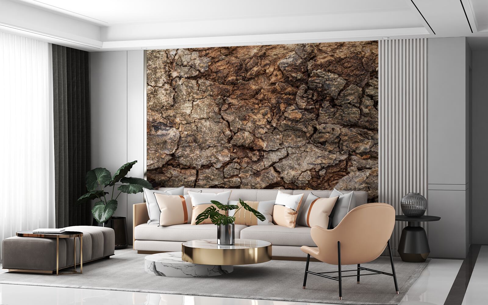 Papier peint peau de bois authentique