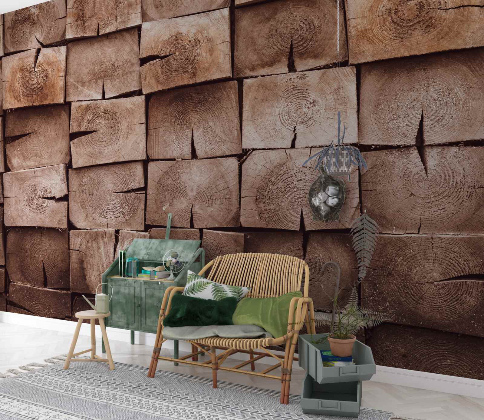 Papier peint pile de grumes