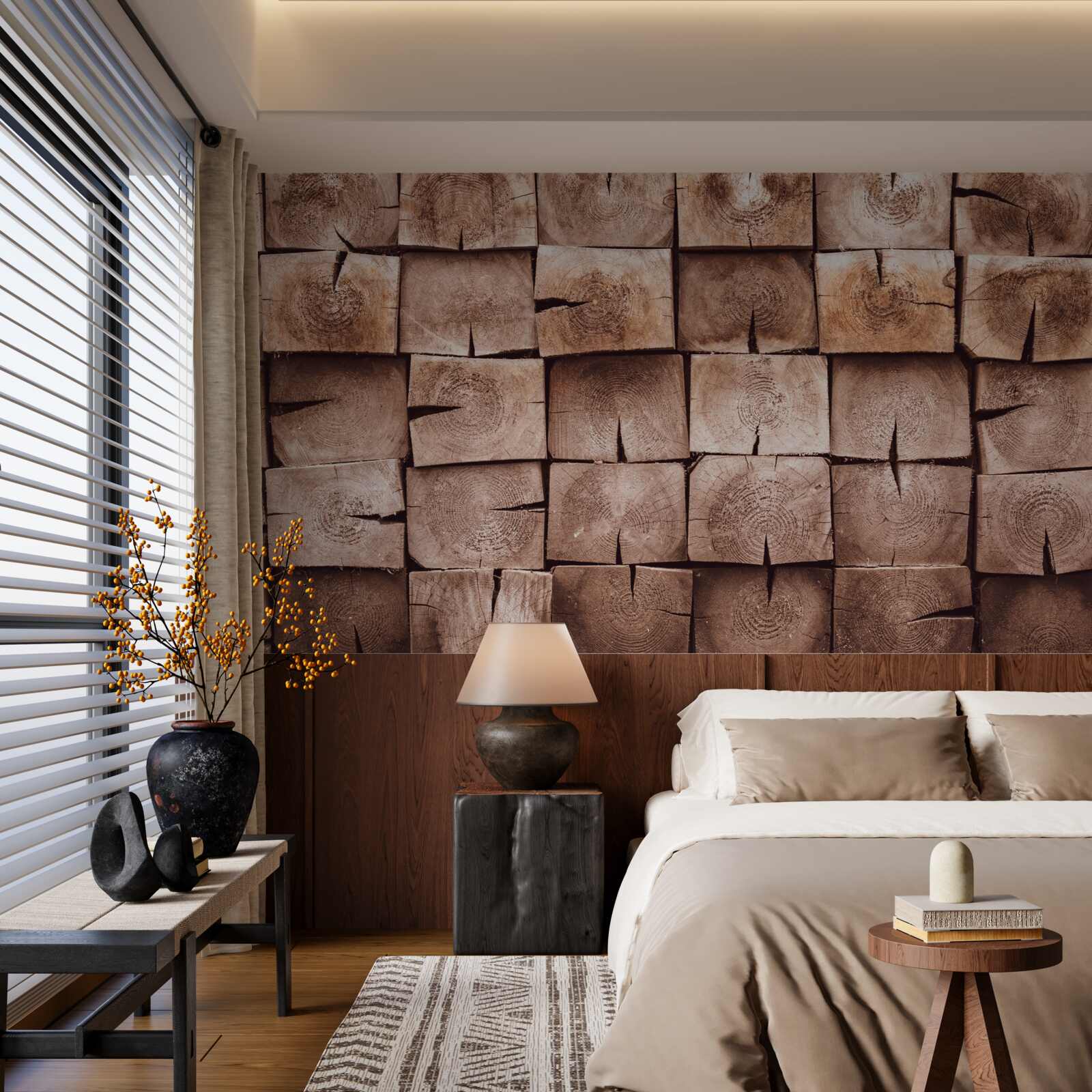 Papier peint pile de grumes