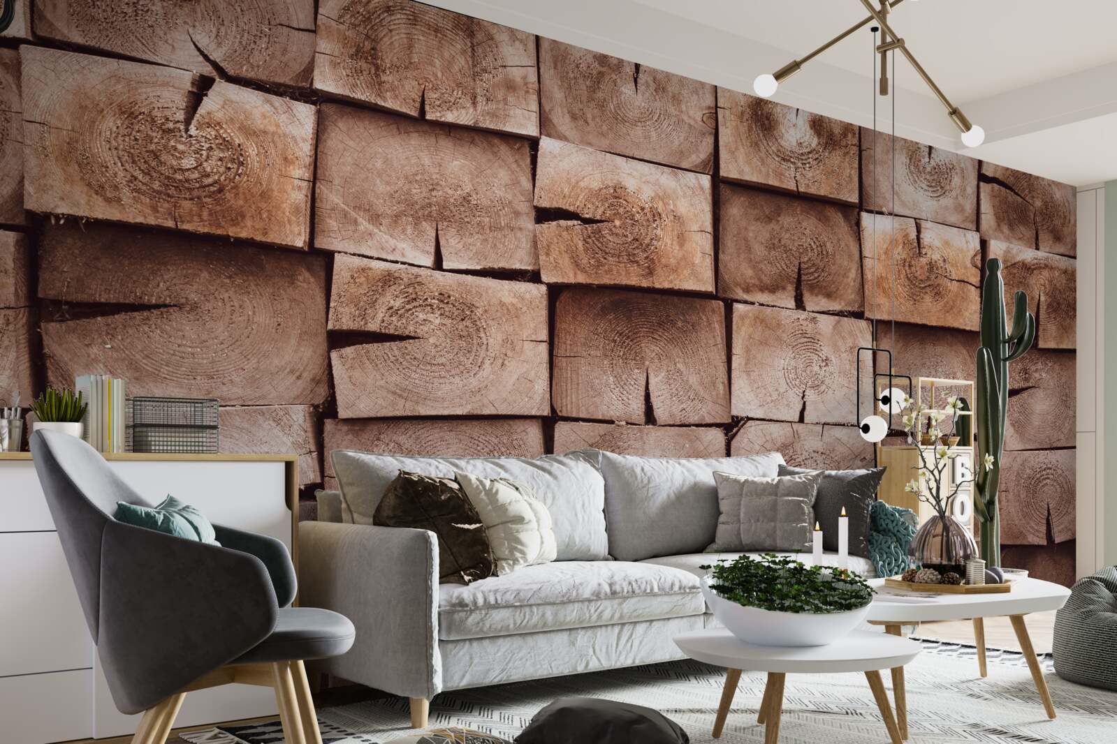 Papier peint pile de grumes