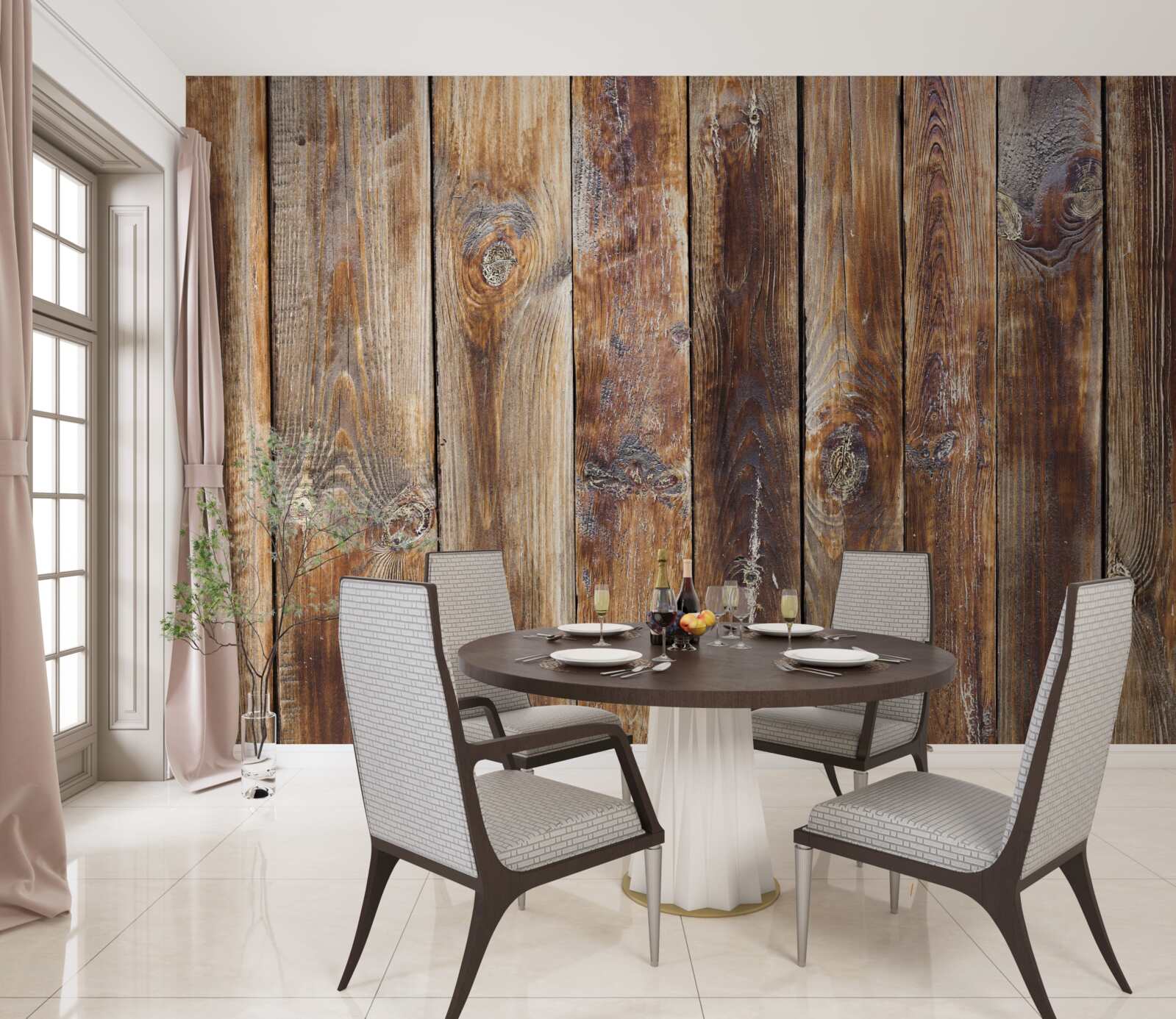 Papier peint les poutres sont en bois brun foncé