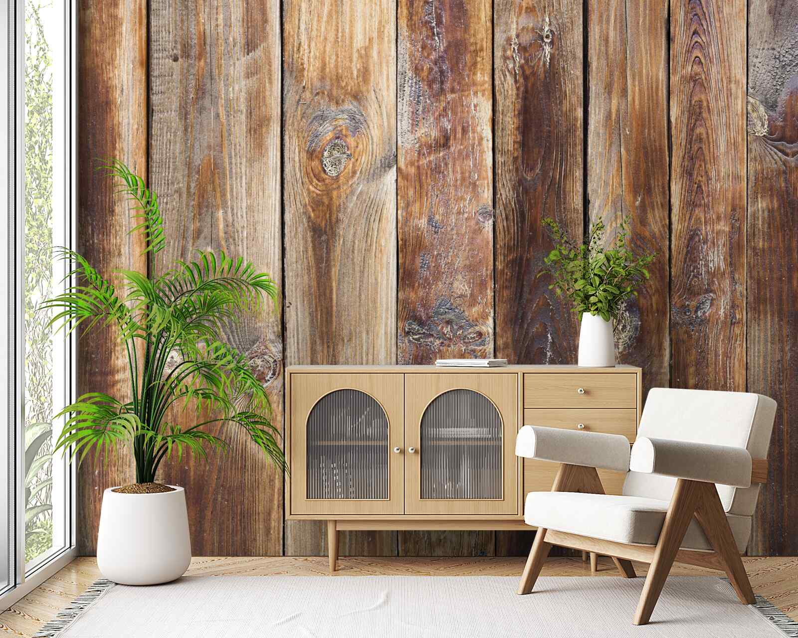 Papier peint les poutres sont en bois brun foncé