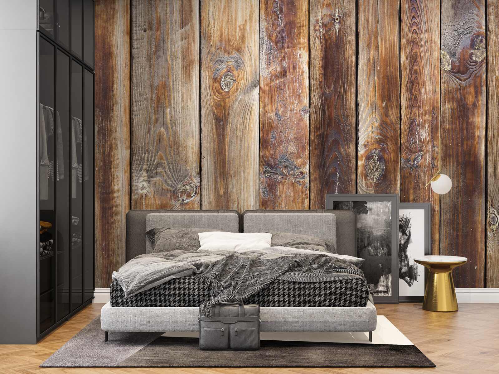 Papier peint les poutres sont en bois brun foncé