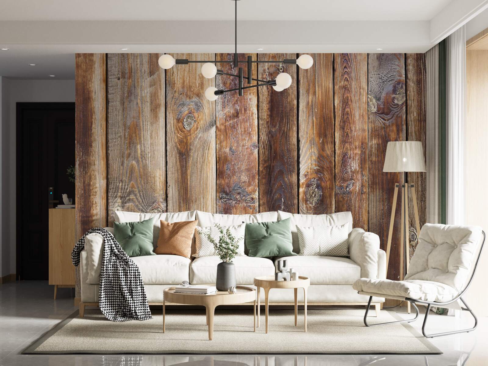 Papier peint les poutres sont en bois brun foncé