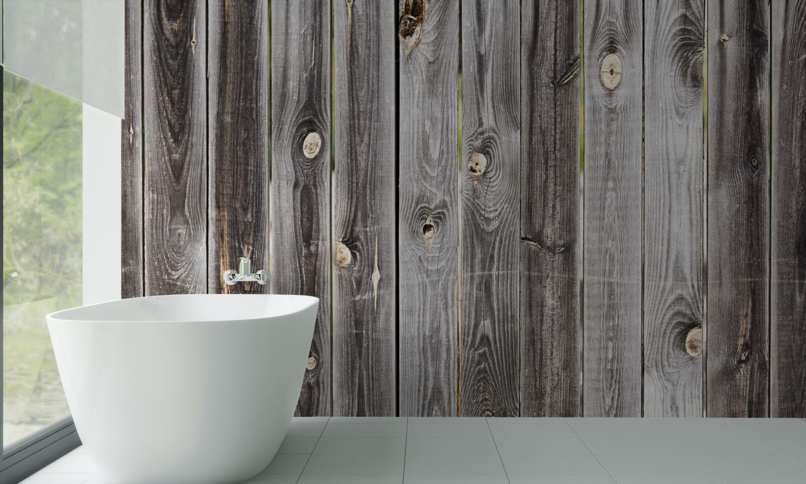 Papier peint clôture en bois gris foncé