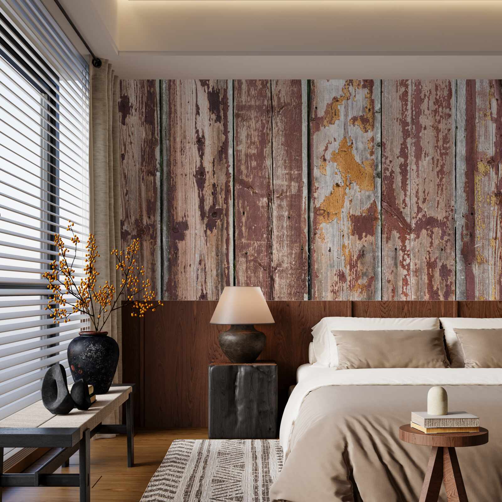 Papier peint fond en bois imprégné d'humidité