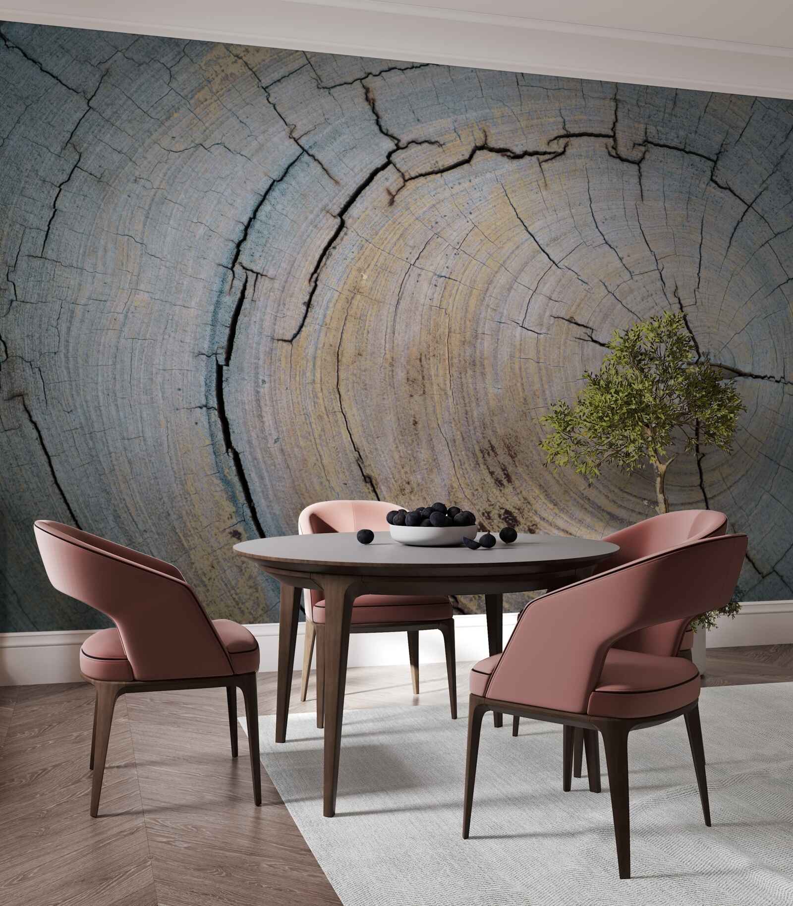 Papier peint vue détaillée du tronc d'arbre