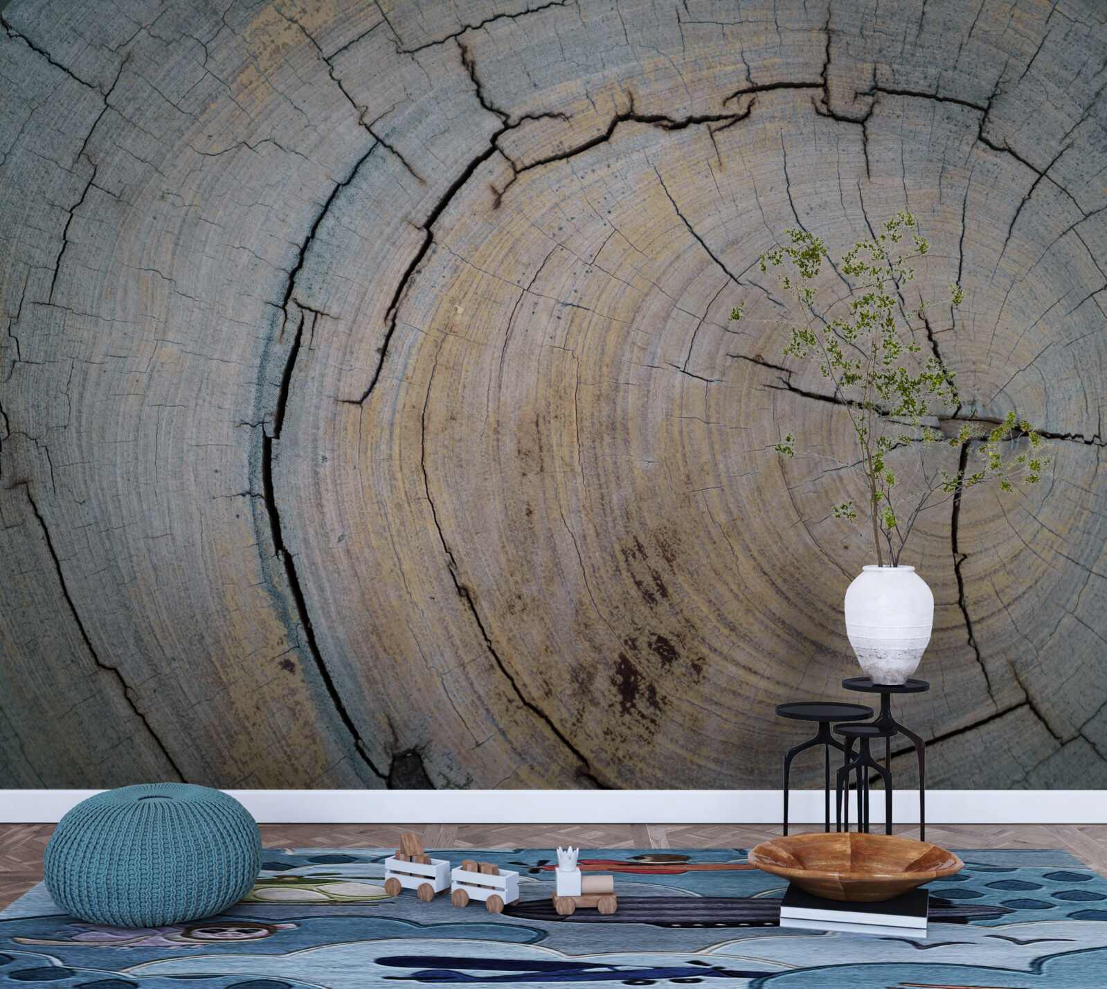 Papier peint vue détaillée du tronc d'arbre