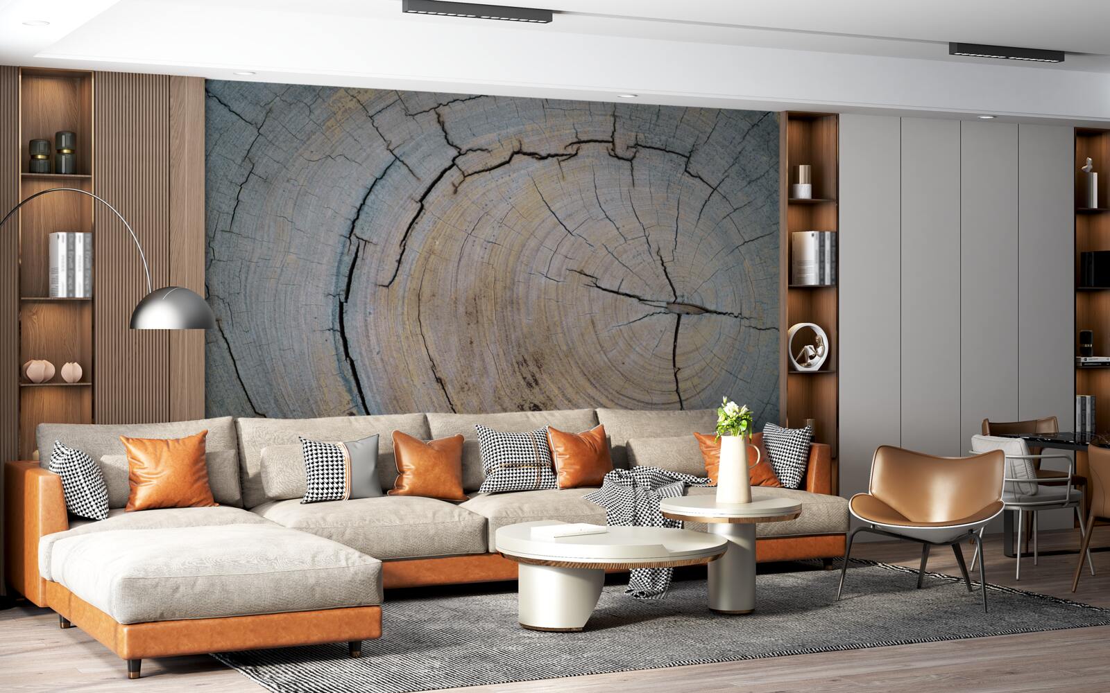 Papier peint vue détaillée du tronc d'arbre