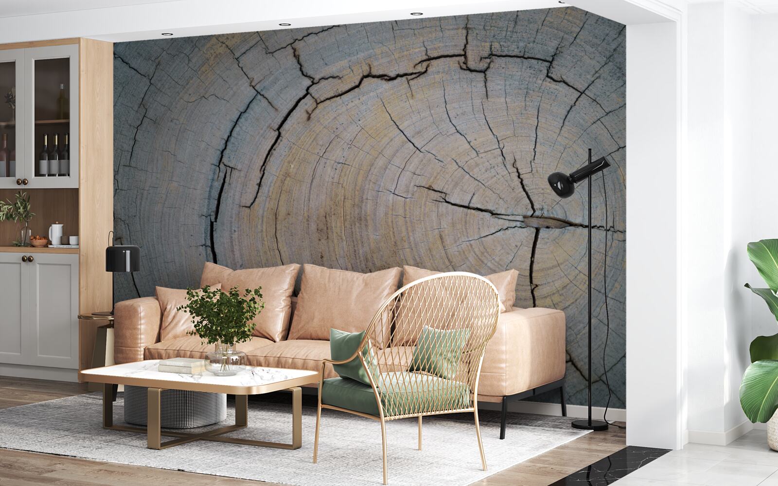 Papier peint vue détaillée du tronc d'arbre