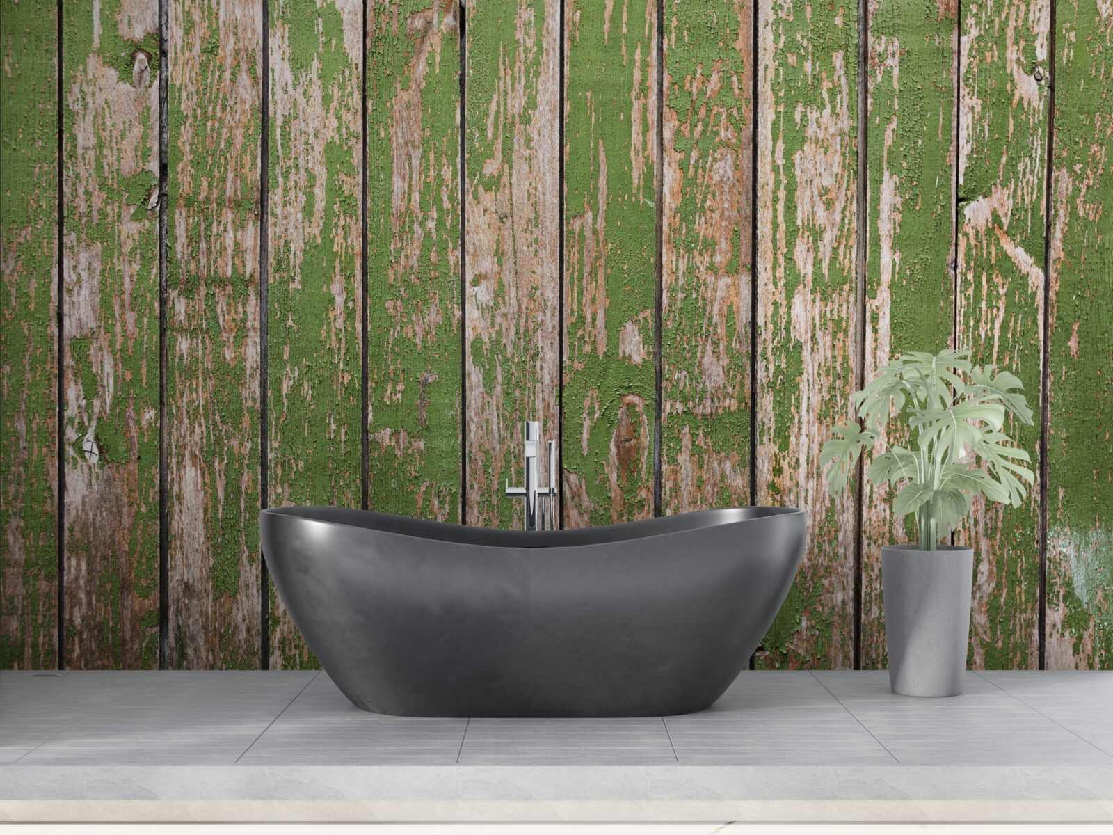 Papier peint une clôture verte ancienne et délabrée