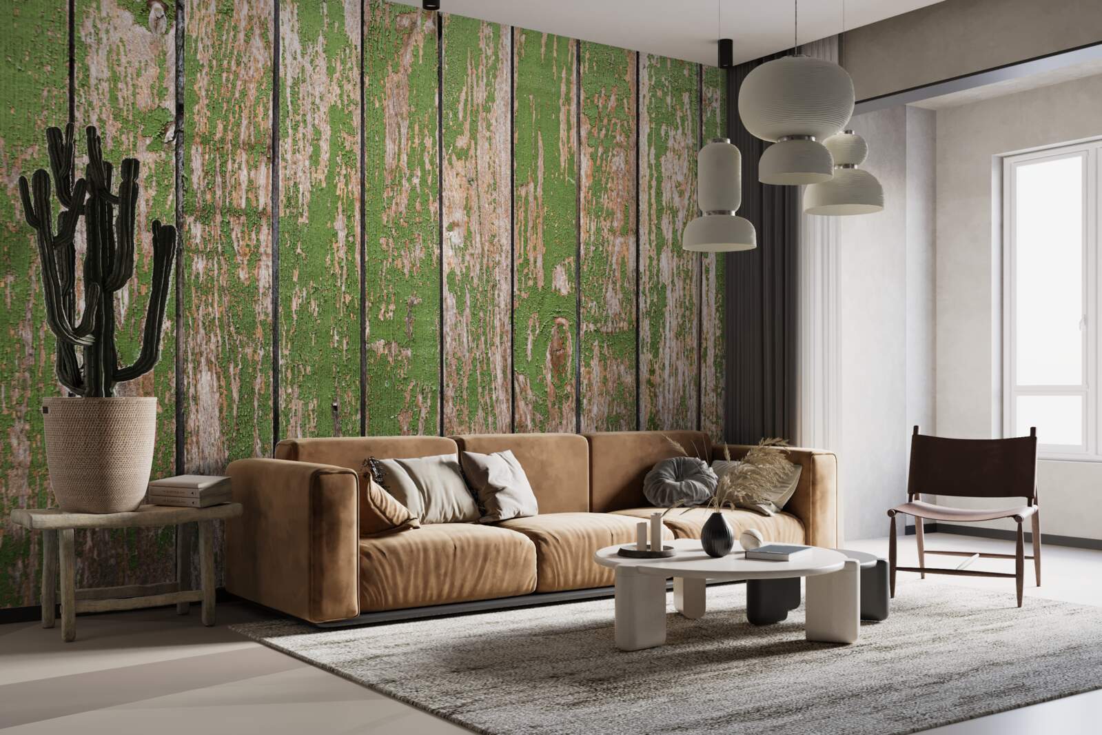 Papier peint une clôture verte ancienne et délabrée