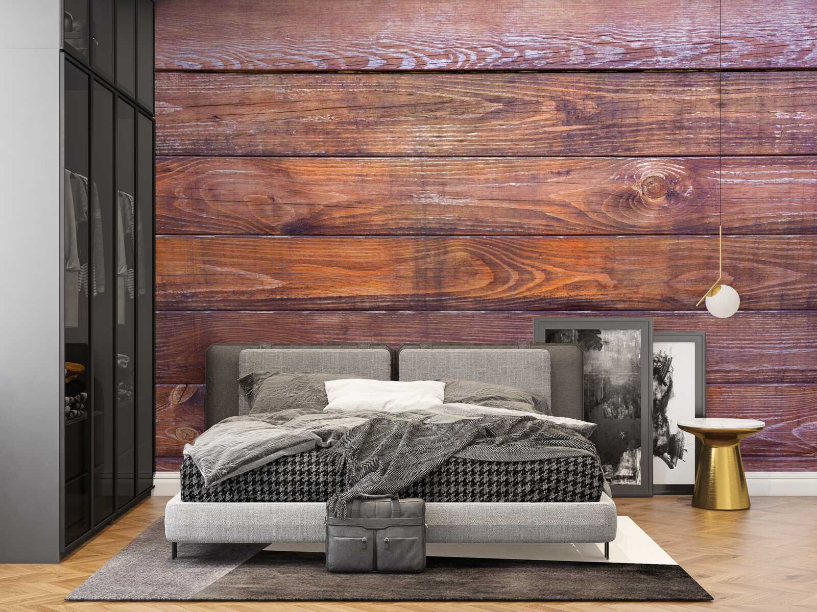 Papier peint structure en planches de bois