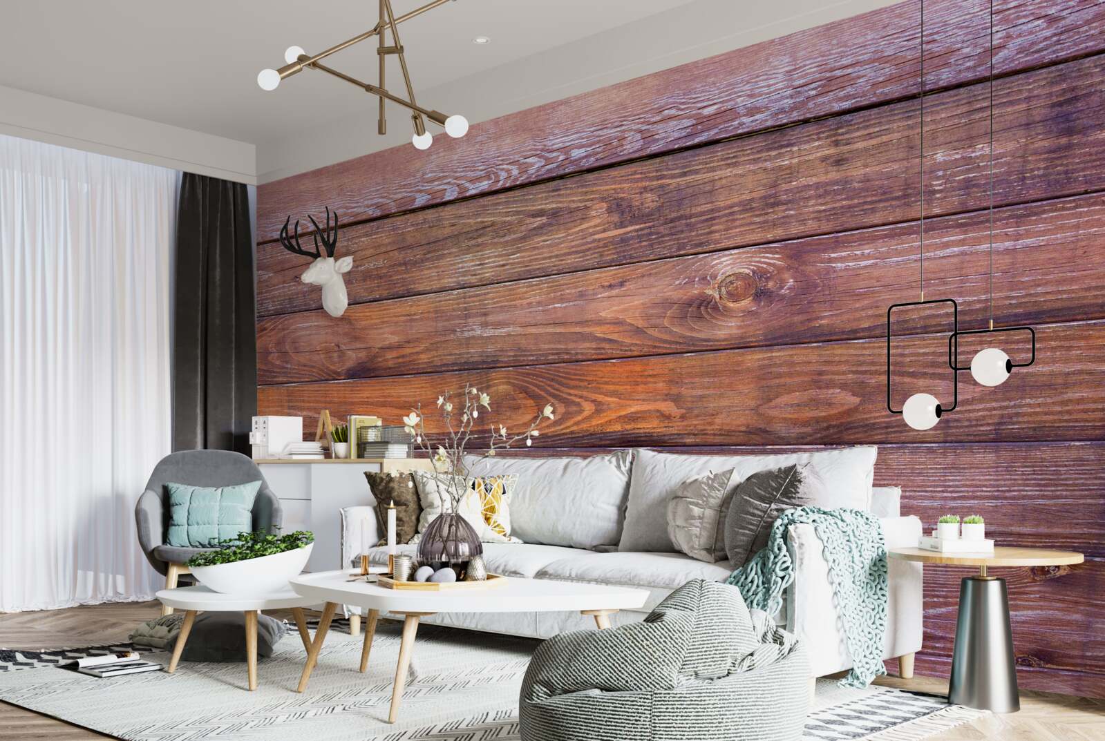 Papier peint structure en planches de bois