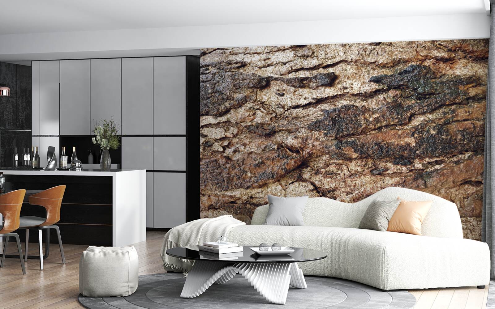 Papier peint cuir naturel attrayant