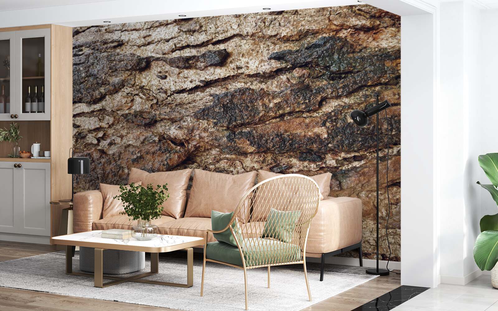 Papier peint cuir naturel attrayant