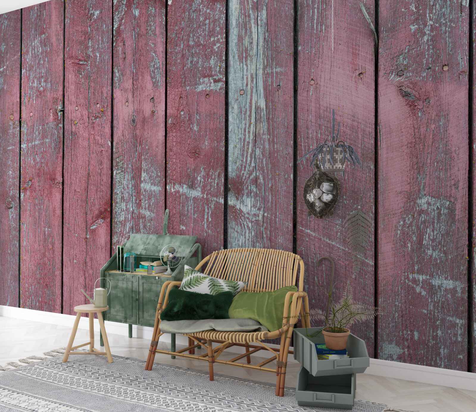 Papier peint fond en bois dans une teinte lilas vieilli