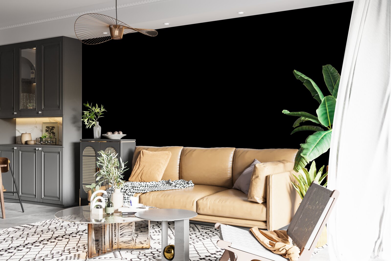 Papier peint bâtons étroits et boisés de couleur grise