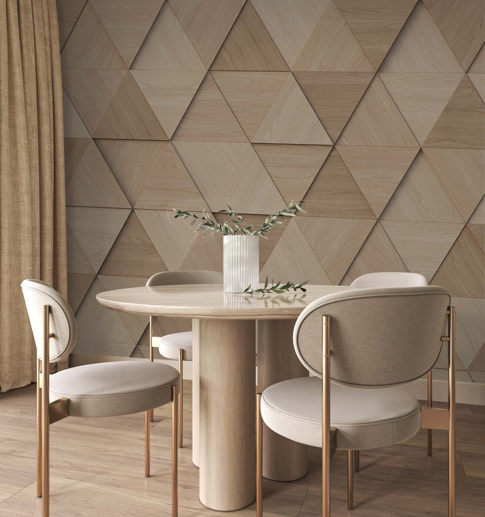 Papier peint panneau mural décoratif en bois