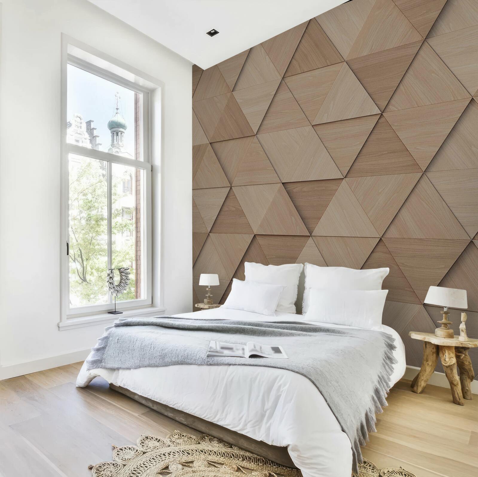 Papier peint panneau mural décoratif en bois