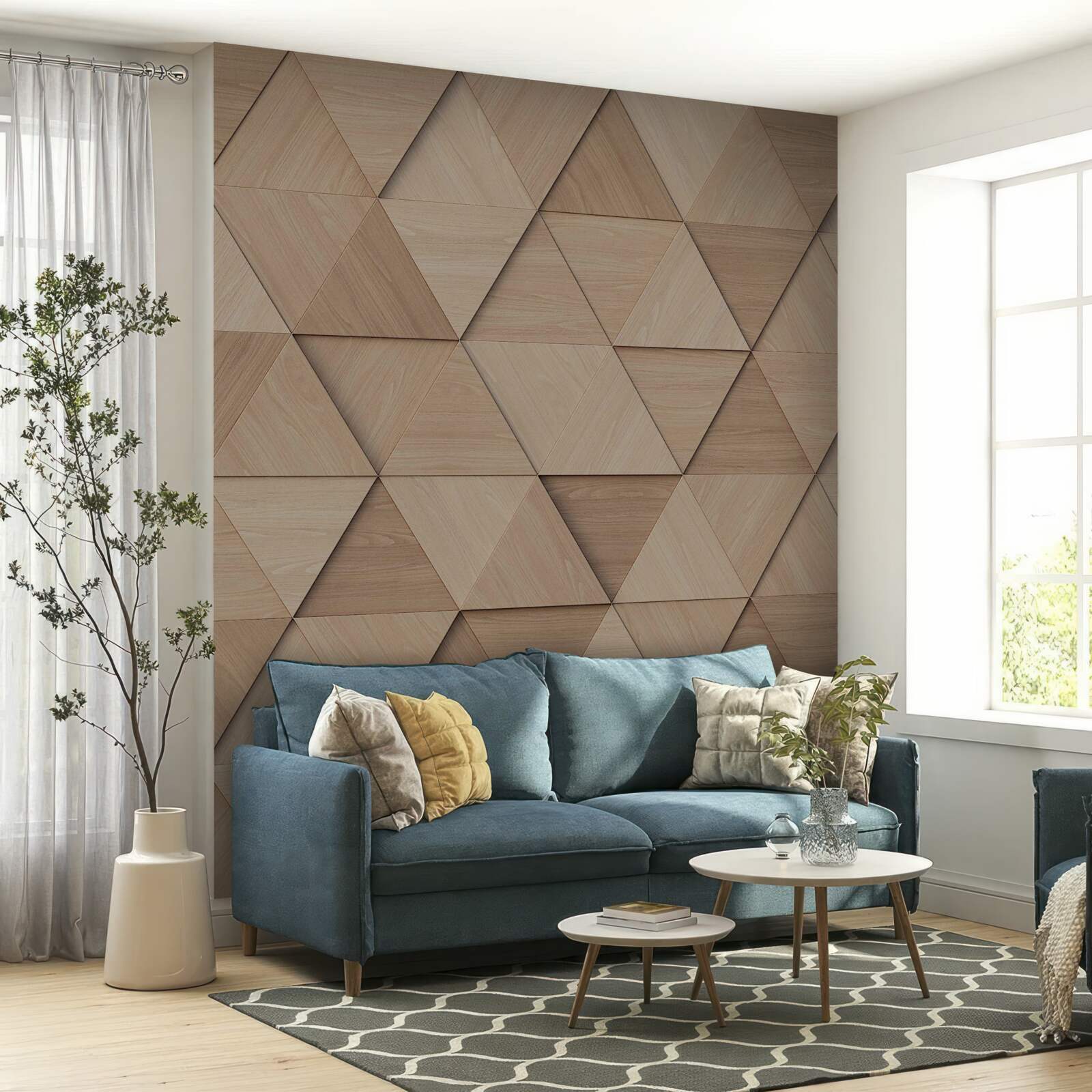 Papier peint panneau mural décoratif en bois