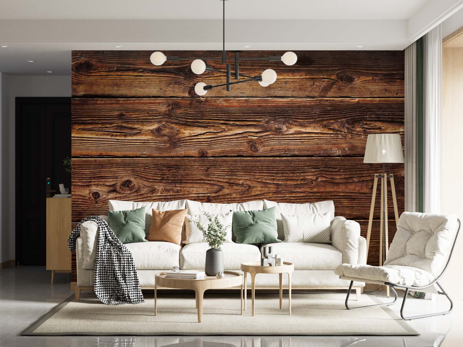 Papier peint parquet brun foncé