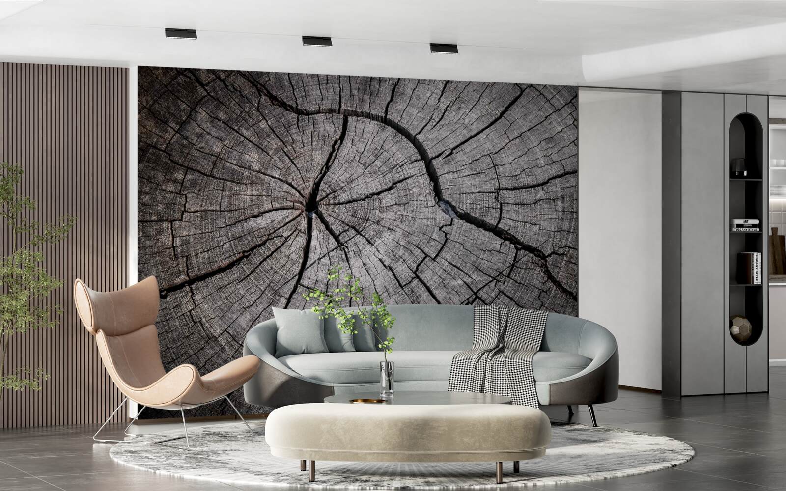 Papier peint des fissures traversent le vieux bois