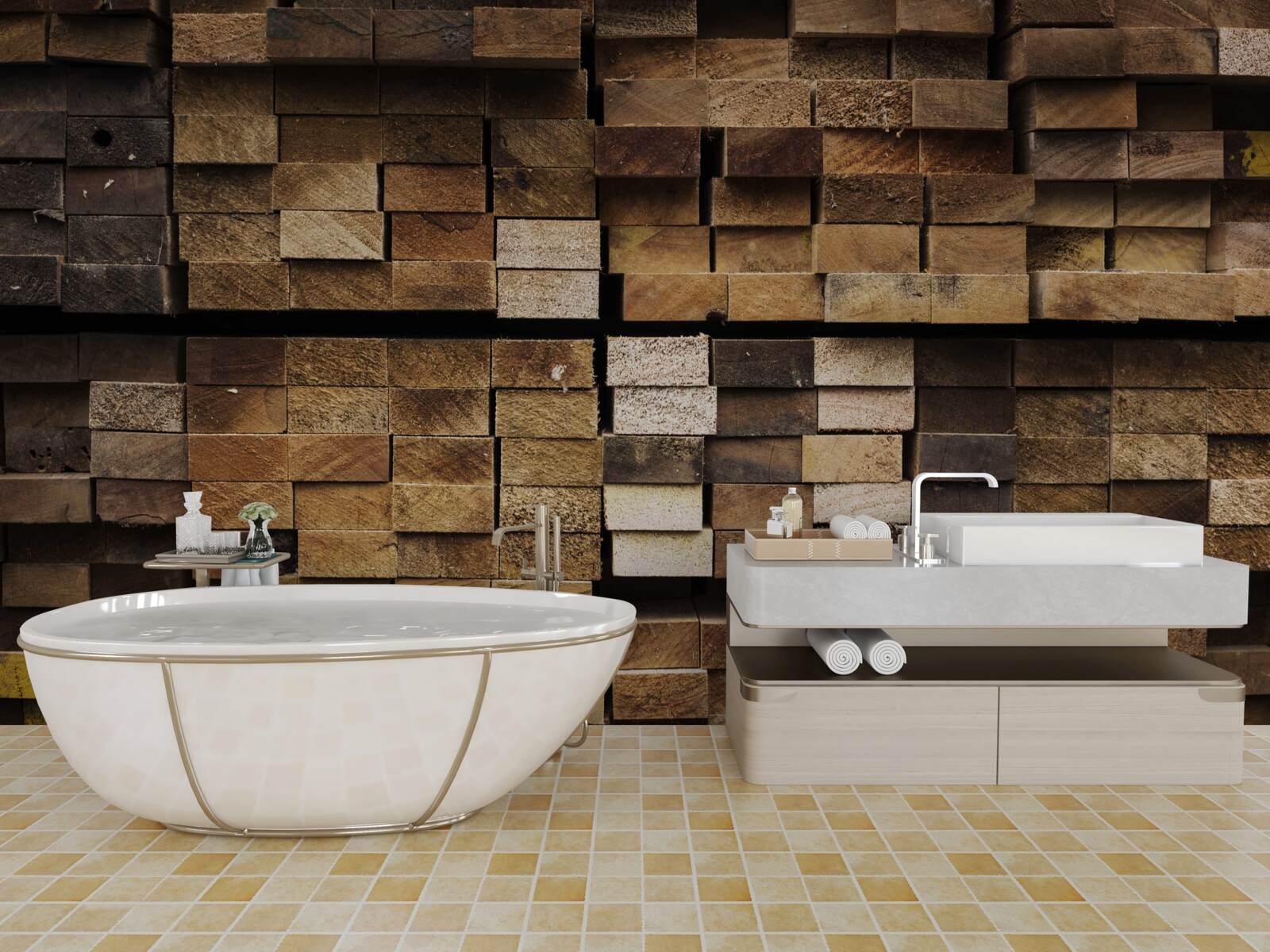 Papier peint des planches de bois disposées dans l'ordre