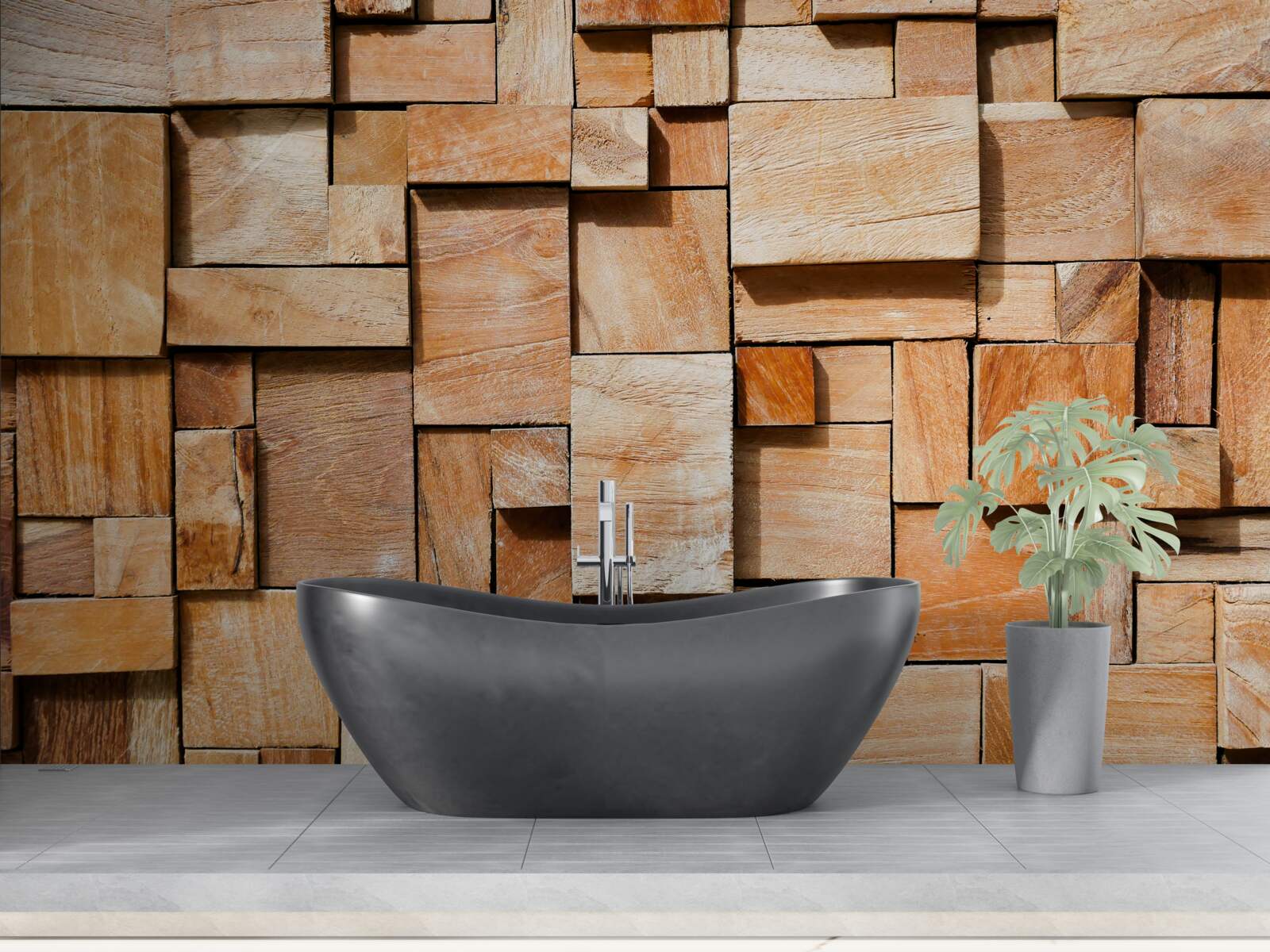 Papier peint produit décoratif en fragments de bois