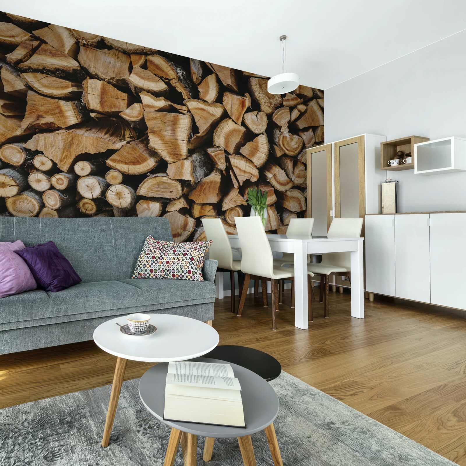 Papier peint pièces de bois assemblées