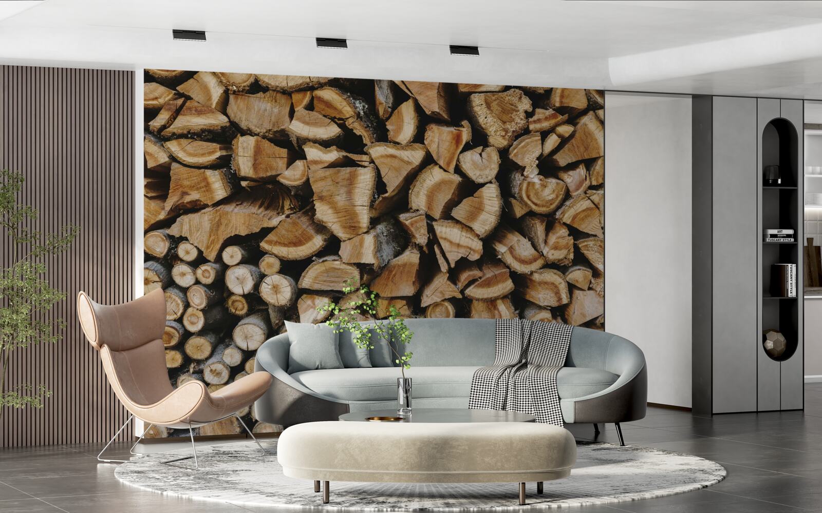 Papier peint pièces de bois assemblées