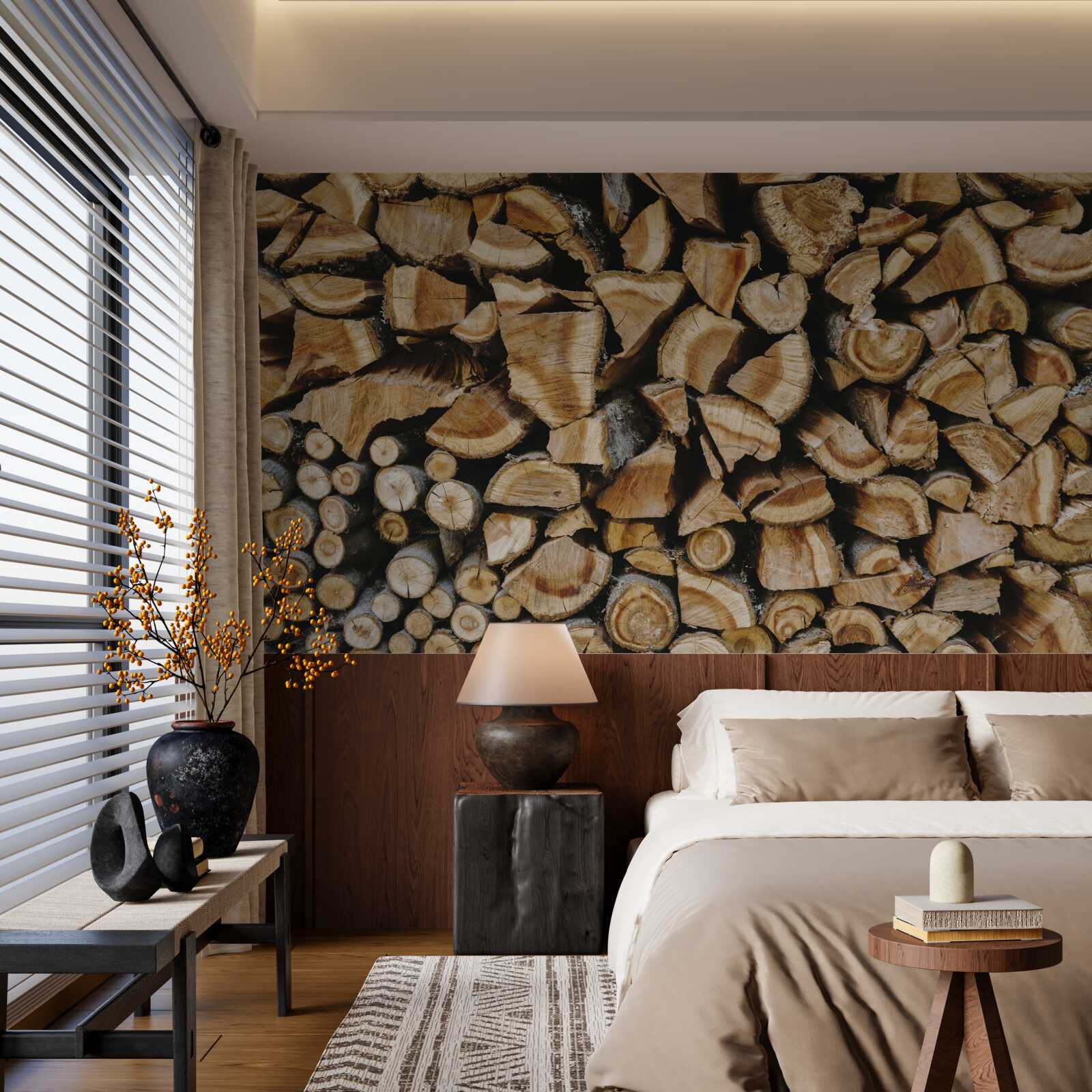 Papier peint pièces de bois assemblées