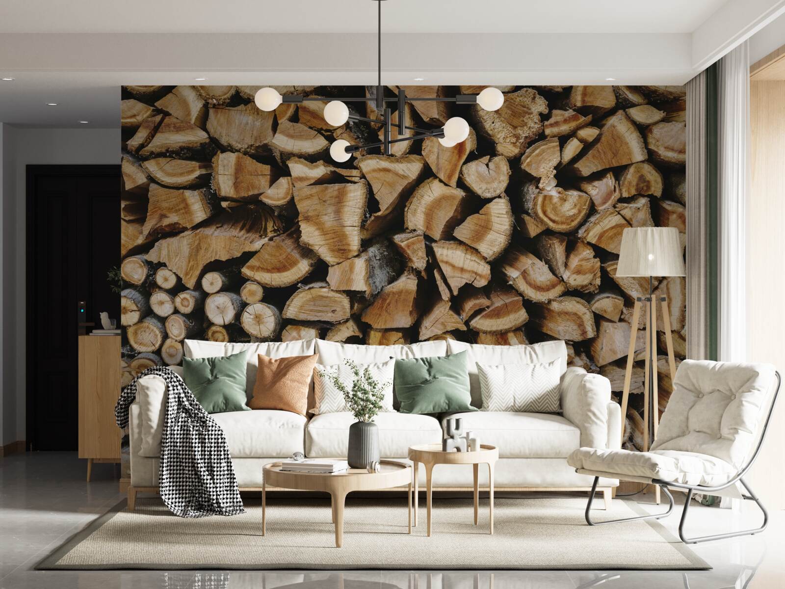 Papier peint pièces de bois assemblées