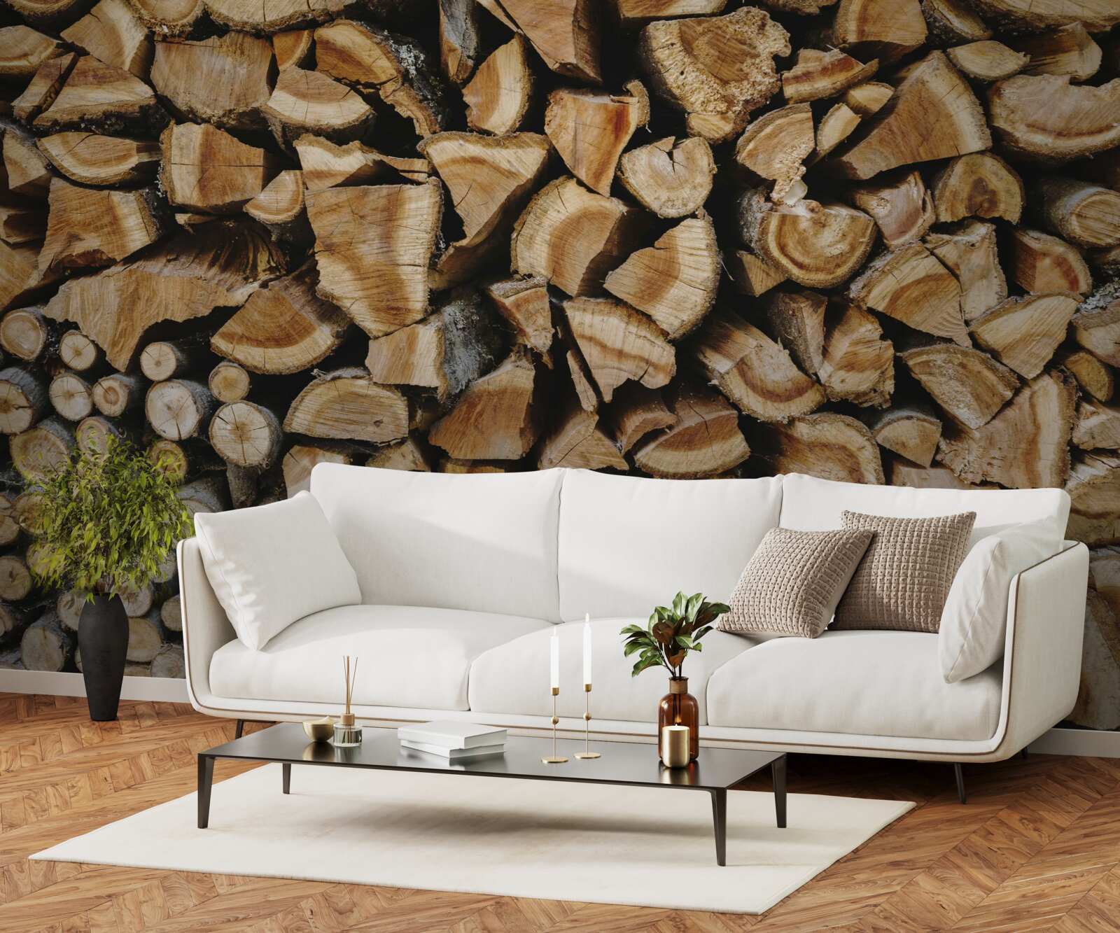 Papier peint pièces de bois assemblées