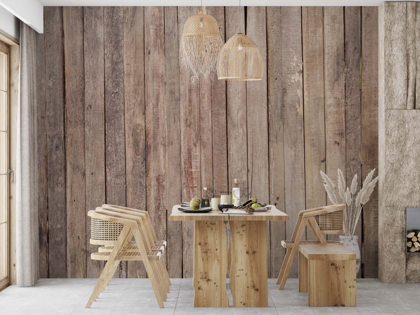 Papier peint planches de parquet en différentes teintes