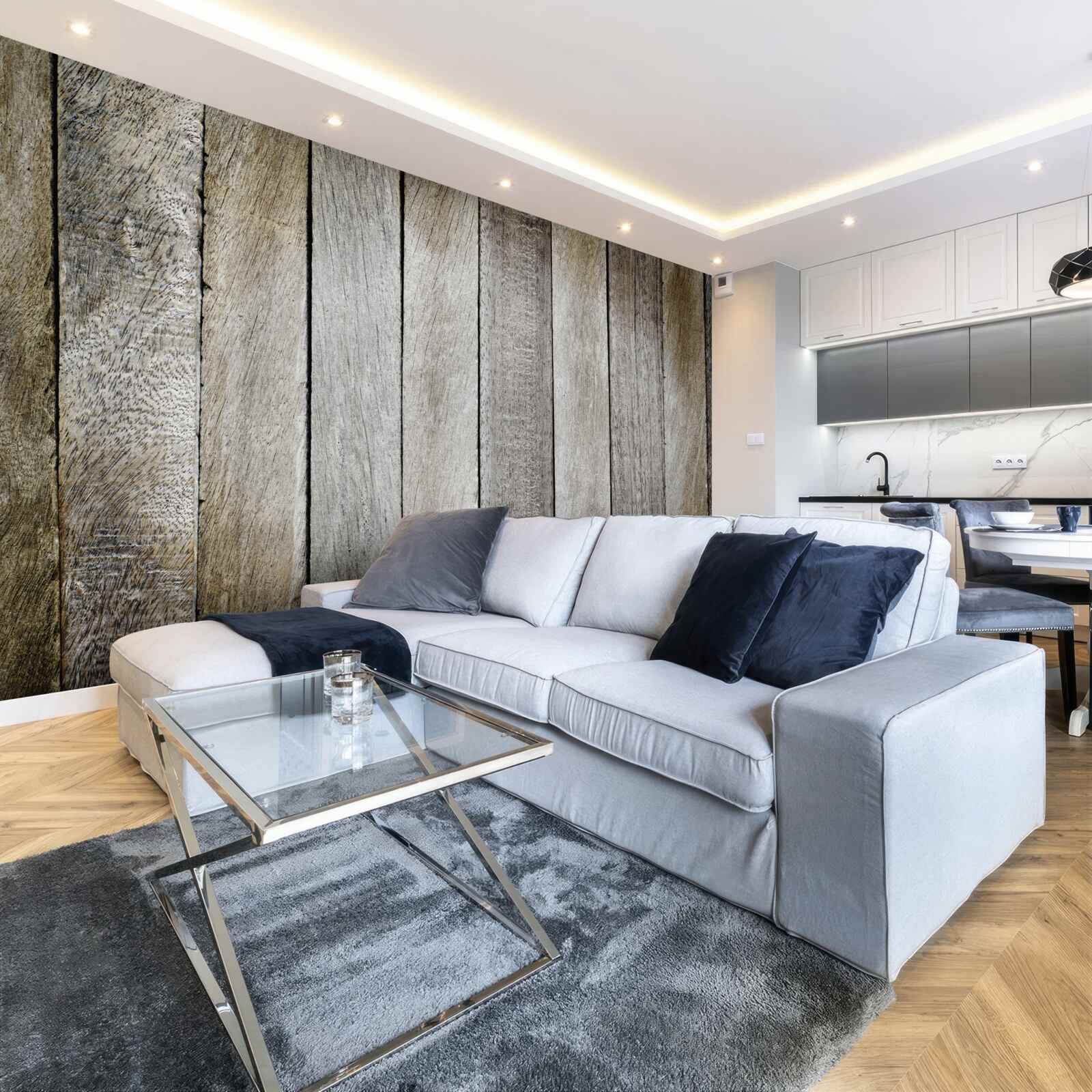 Papier peint panneau de parquet avec effet de vieillissement